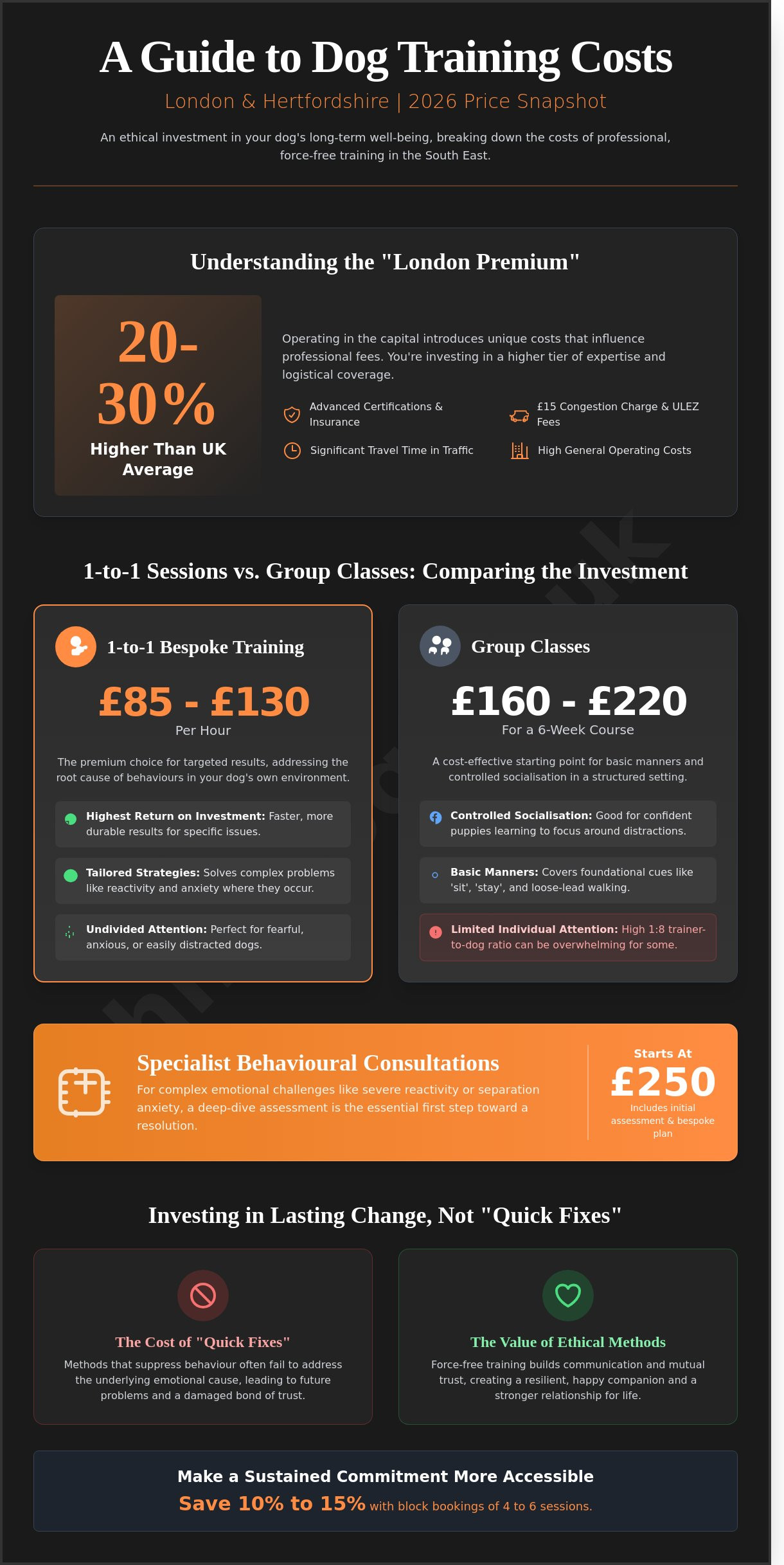 Dog Training Cost in London & Hertfordshire: 2026 Price Guide